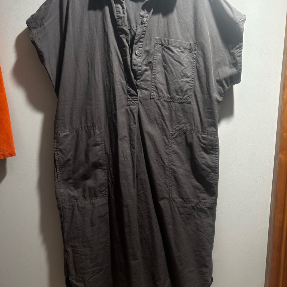 GAP Charcoal Button-Up Shirt Dress